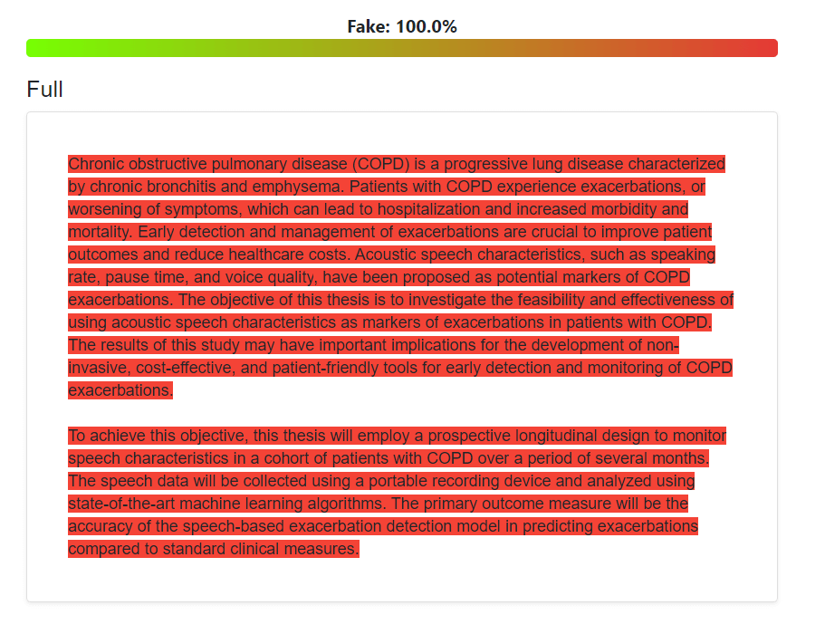 Sapling AI detector