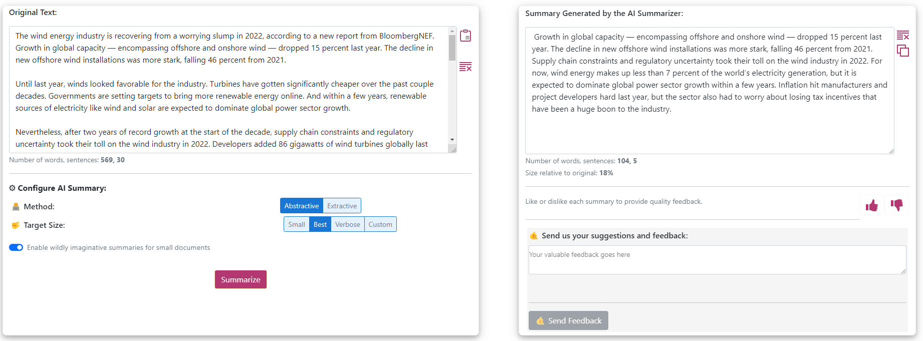 Sassbook summarizer